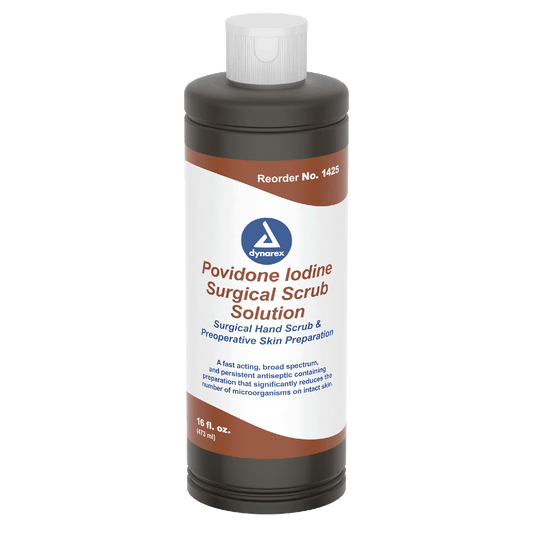 Dynarex Povidone Iodine Scrub Solution, 16 oz. Bottle - 24bot/case (24 Count)