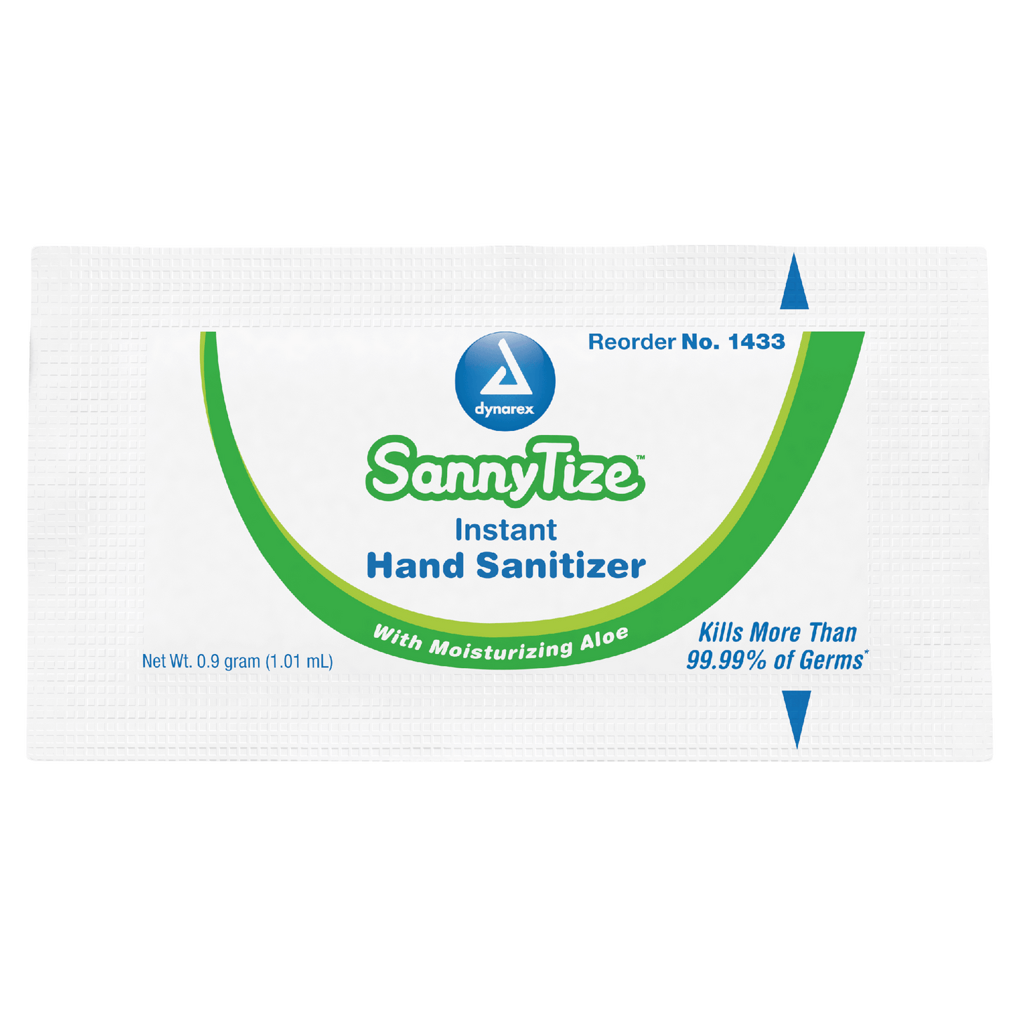 Dynarex SannyTize Instant Hand Sanitizer, 0.9 g Packet, 144ea/bx, 12bxs/case (1728 Count)