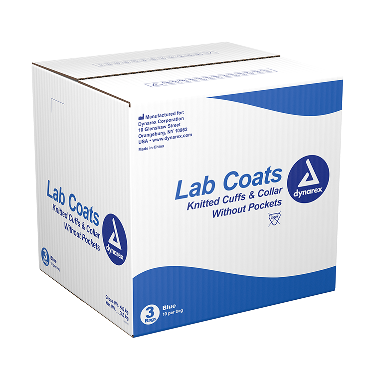 Lab Coats Lab Coat w/out Pockets, Medium, Blue, 3/10/cs