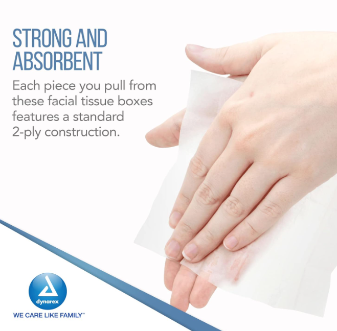 DynaCare Facial Tissues, 8" x 7", 30bxs/case (30 Count)