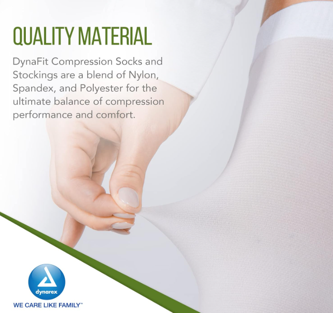 Dynarex DynaFit Compression Stockings - Thigh, Small, 12pairs/bx, 5bxs/case (60 Pairs)