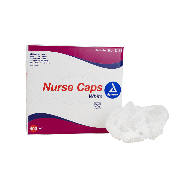 Dynarex Nurse Cap O.R., 21", White, 5/100/cs