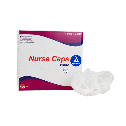 Dynarex Nurse Cap O.R., 21", White, 5/100/cs