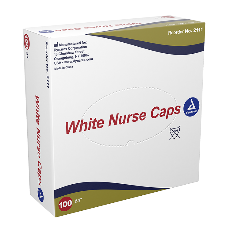 Dynarex Nurse Cap O.R., 24", White, 5/100/cs