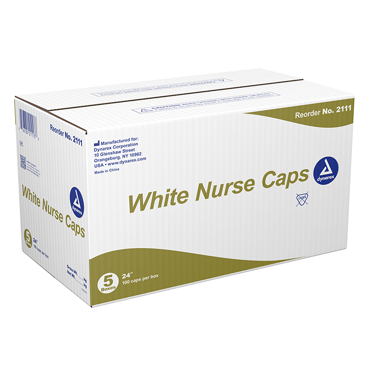 Dynarex Nurse Cap O.R., 24", White, 5/100/cs