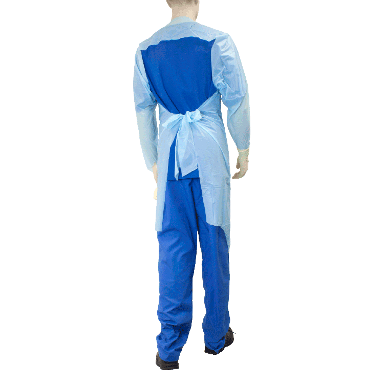 Dynarex CPE Thumb Loop Isolation Gown, Blue, 5/15/cs