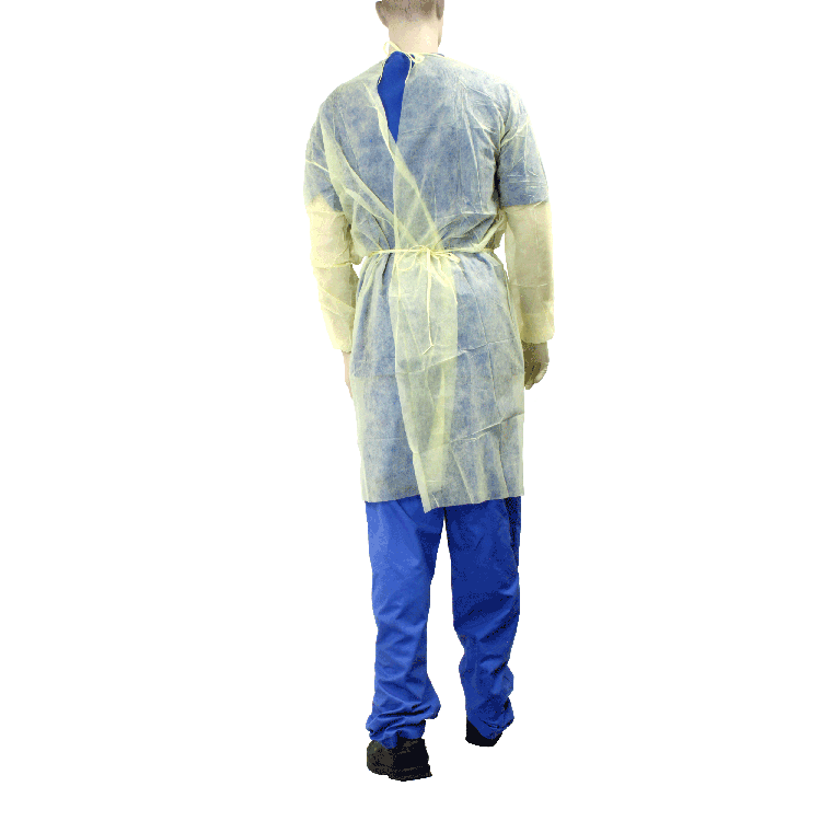 Dynarex Isolation Gown Fluid Resistant, Universal, Yellow, 10/5/cs