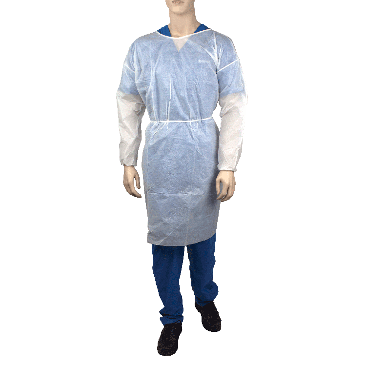 Dynarex Isolation Gown Poly - Coated Barrier, Small, 10/5/cs