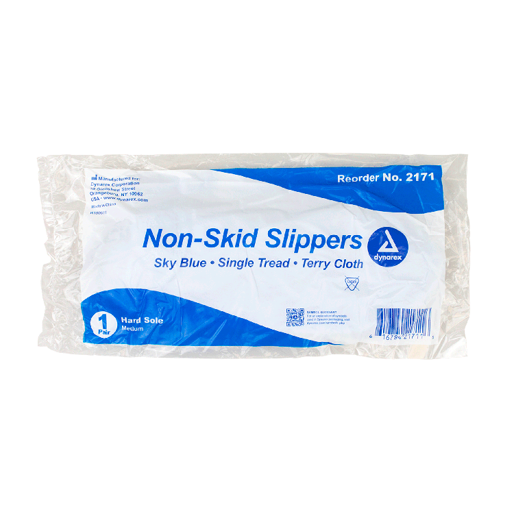 Dynarex Non Skid Slippers, Medium, Sky Blue, 12/cs