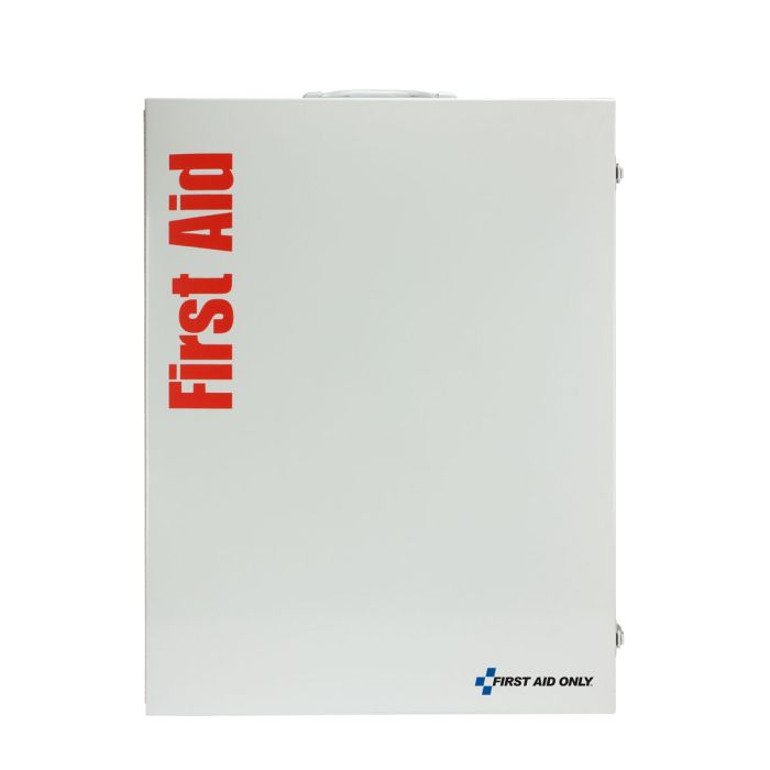 First Aid Only 200 Person 5 Shelf First Aid Industrial Metal Cabinet With Pocket Liner