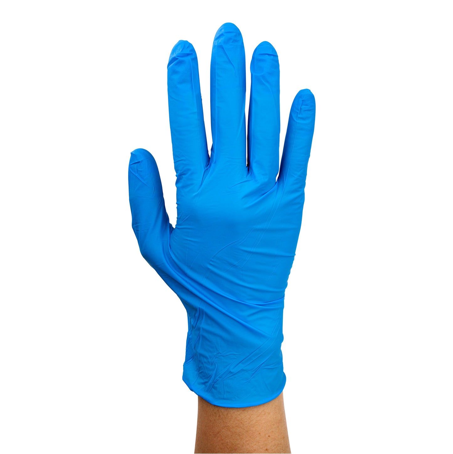 Dynarex Safe-Touch Blue Nitrile Exam Gloves - Non-Latex, Medium, Blue, Powder-Free, 10/100/cs