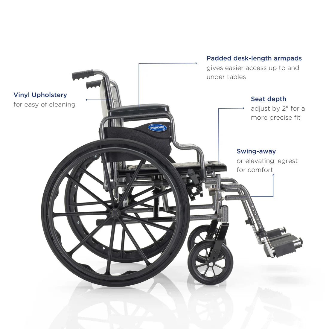 Invacare Essentials SX3 Wheelchair with Desk Arms and Elevating Legrests