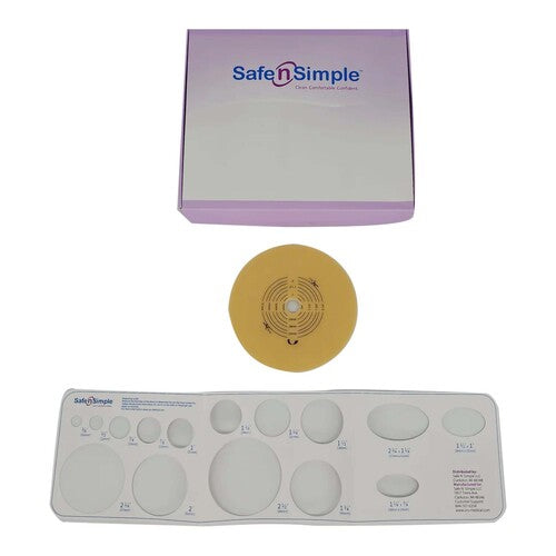 Safe N Simple 2-Piece Round Wafer Extended Wear with Solid Hydrocolloid, Flange Cut to Fit (40 Count)