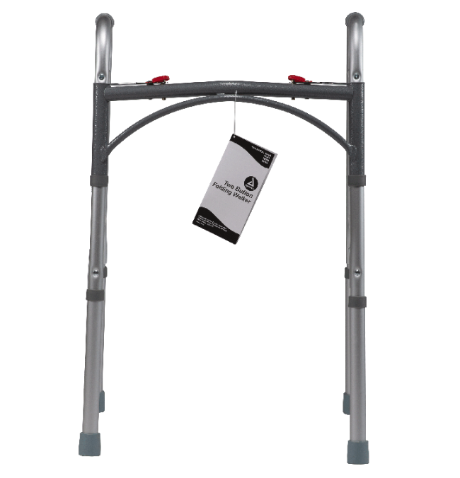 Dynarex Adult Two Button Folding Walker, 32" - 39", 4bx/case (4 Count)