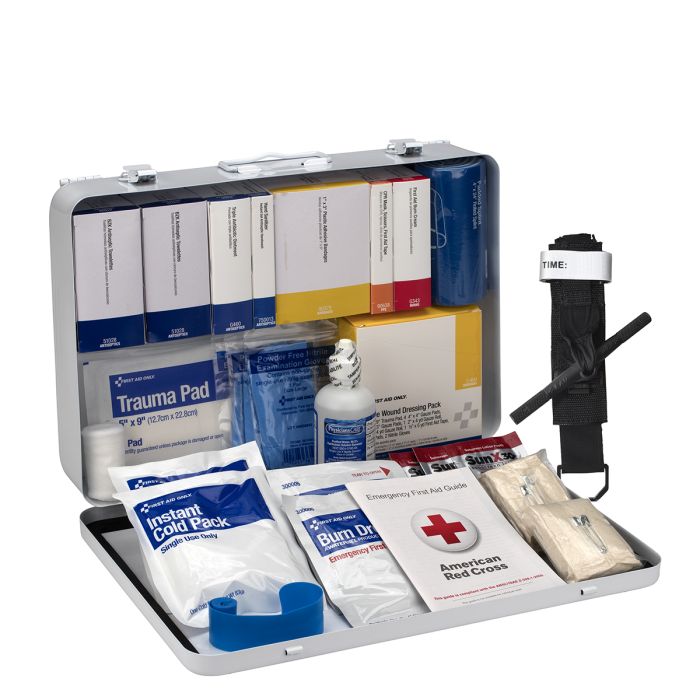 First Aid Only 50 Person ANSI B Contractor Metal First Aid Kit, ANSI 2021 Compliant