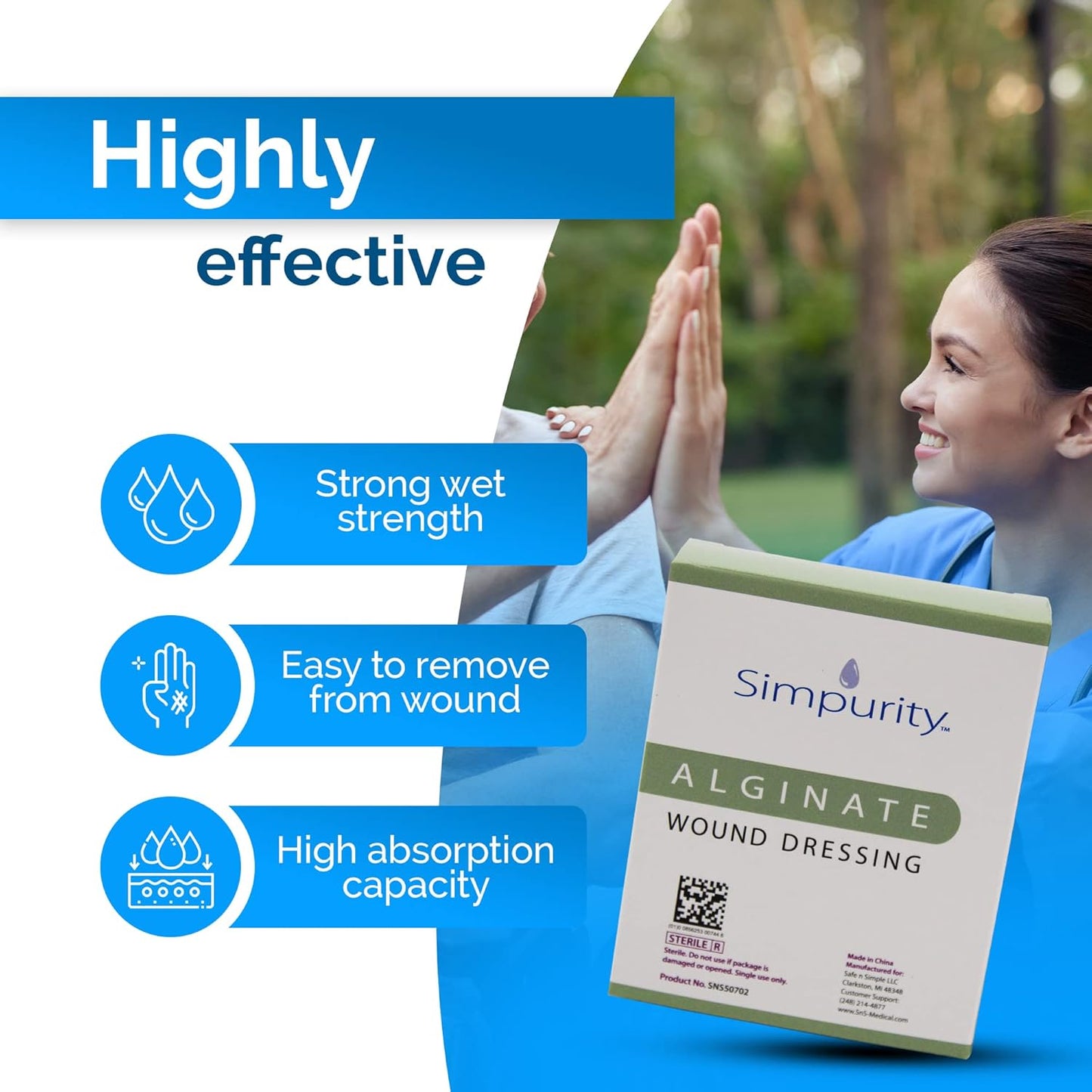 Safe N Simple Simpurity Calcium Alginate Wound Dressing