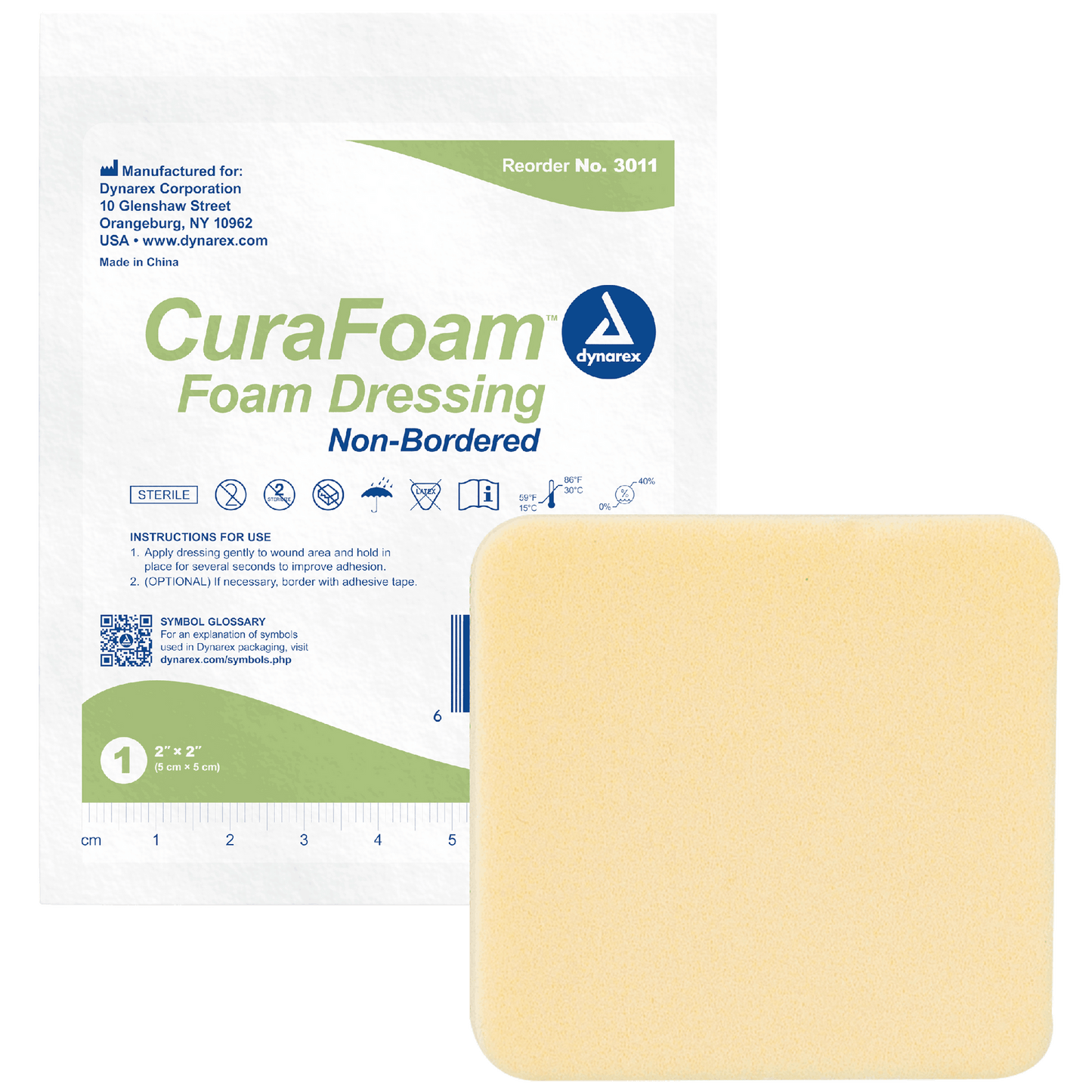 Dynarex CuraFoam - Foam Dressing, 10ea/bx, 12bxs/cs (120 Count)