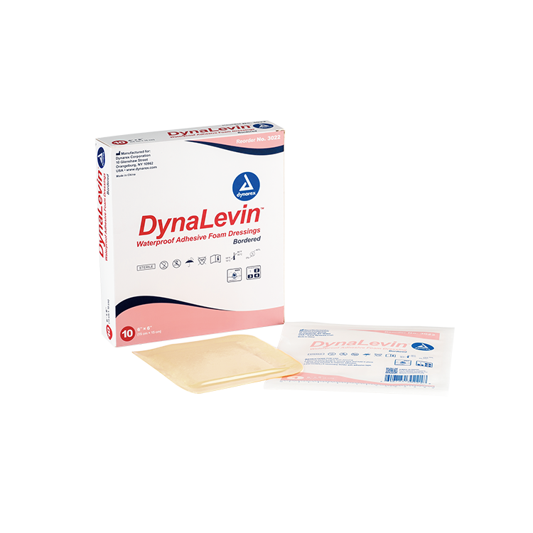 Dynarex DynaLevin - Waterproof Adhesive Bordered Foam - 10ea/bx, 12bxs/cs (120 Count)