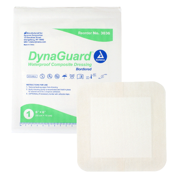 DynaGuard DynaGuard - Waterproof Composite Dressing, 6" x 6", 12/10/cs