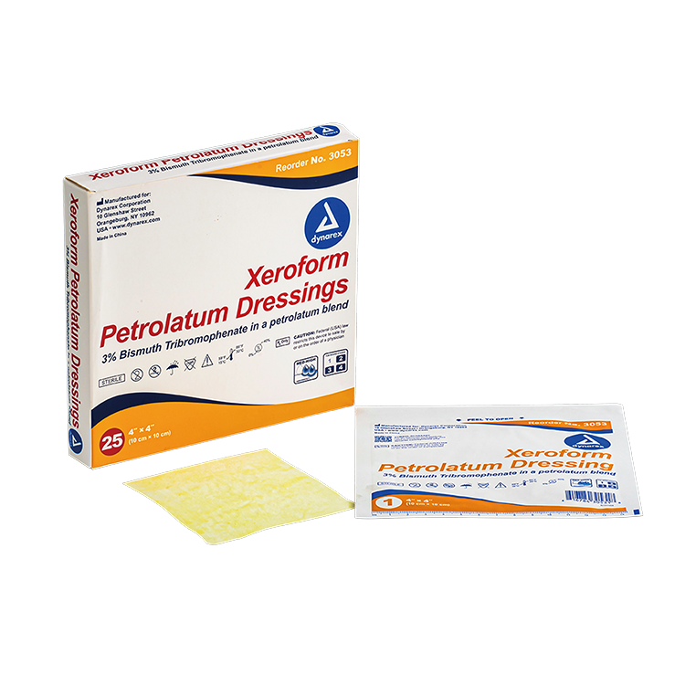 Dynarex Xeroform Gauze Dressing, 4" x 4", 4/25/cs