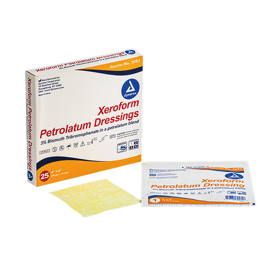 Dynarex Xeroform Gauze Dressing, 4" x 4", 4/25/cs