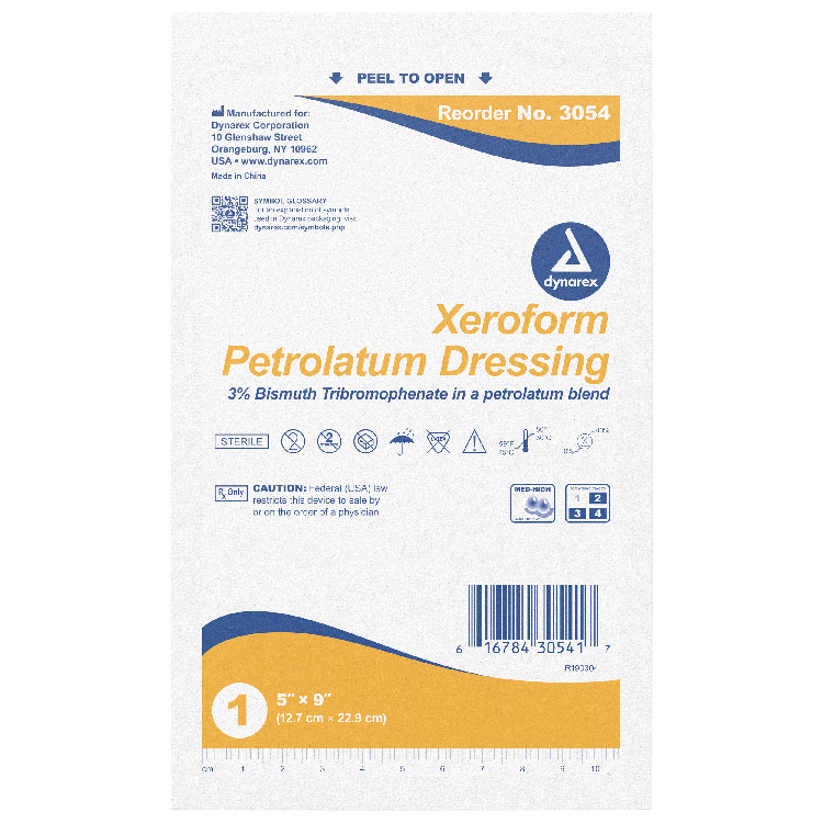 Dynarex Xeroform Gauze Dressing, 5" x 9", 4/50/cs