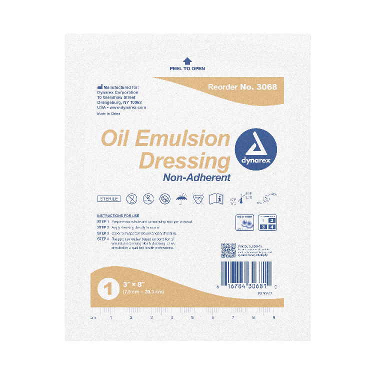 Dynarex Oil Emulsion Dressing, 3" x 8", 6/24/cs