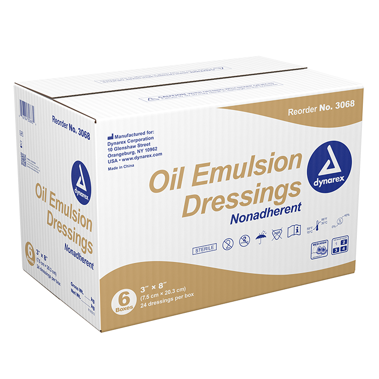 Dynarex Oil Emulsion Dressing, 3" x 8", 6/24/cs