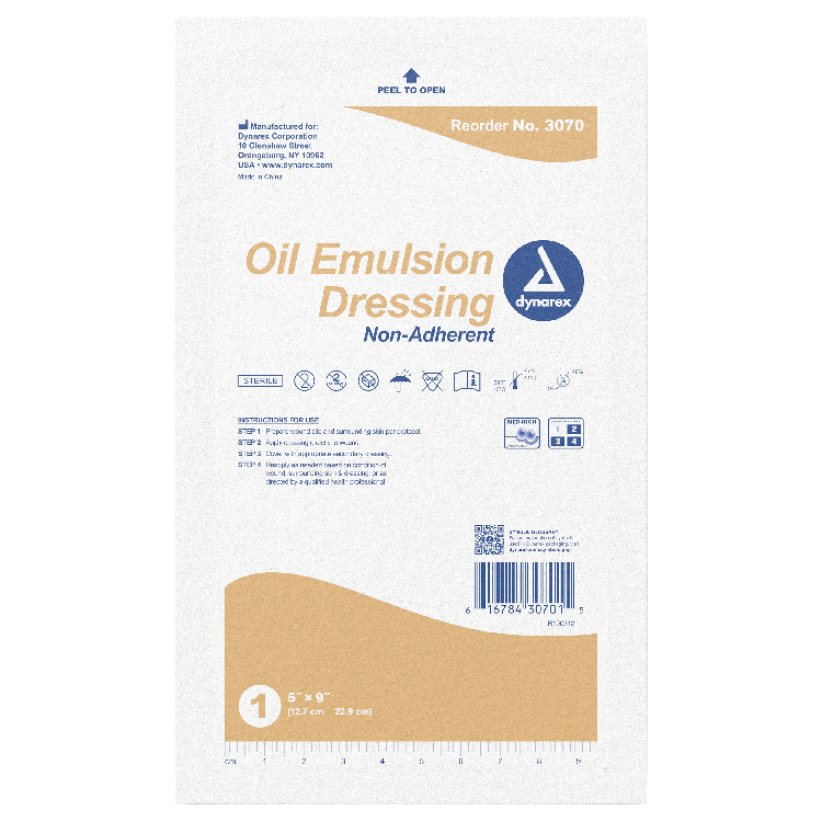 Dynarex Oil Emulsion Dressing, 5" x 9", 6/12/cs