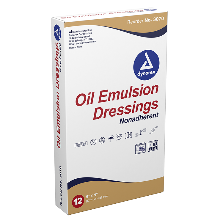 Dynarex Oil Emulsion Dressing, 5" x 9", 6/12/cs