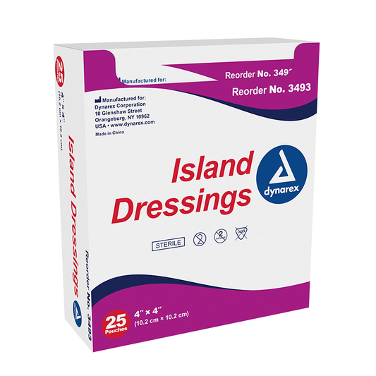 Dynarex Island Dressing Sterile, 4" x 4", 6/25/cs