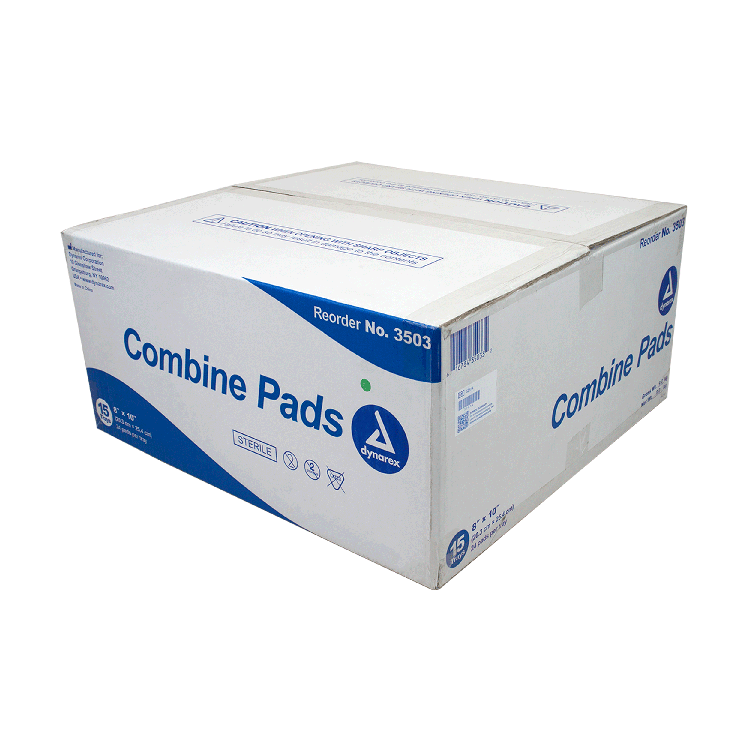 Dynarex Combine Pads 1/pouch - Sterile, 8" x 10", 15/24/cs