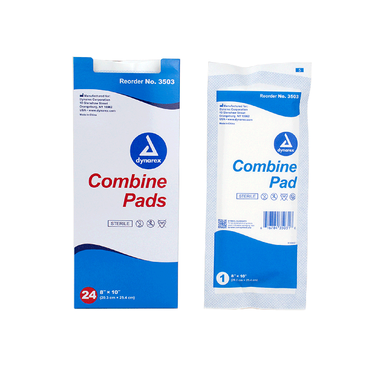 Dynarex Combine Pads 1/pouch - Sterile, 8" x 10", 15/24/cs