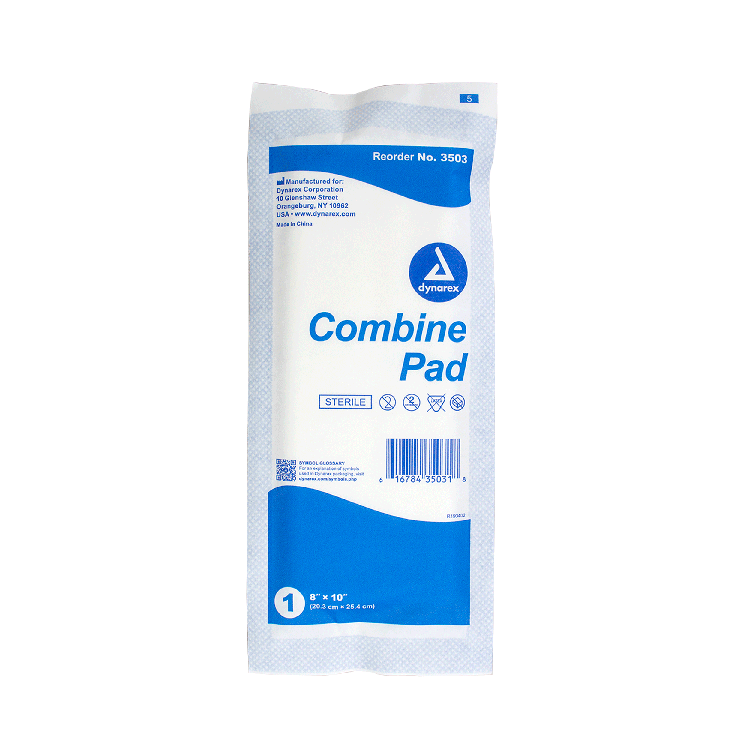 Dynarex Combine Pads 1/pouch - Sterile, 8" x 10", 15/24/cs