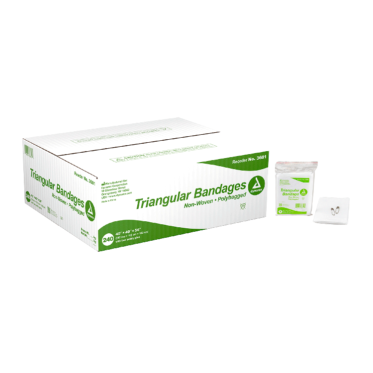 Dynarex Triangular Bandage - Non-Woven, 40" x 40" x 56", 240/cs