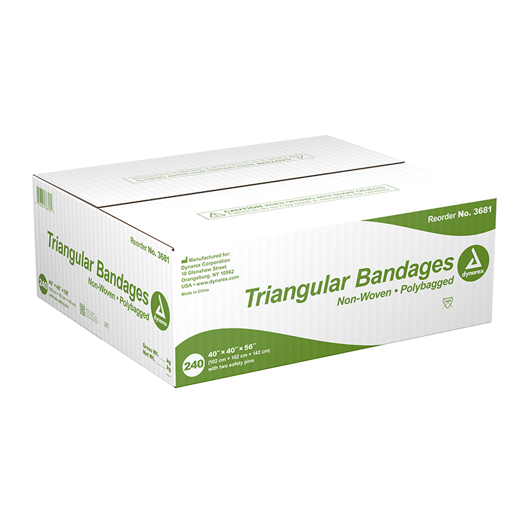 Dynarex Triangular Bandage - Non-Woven, 40" x 40" x 56", 240/cs