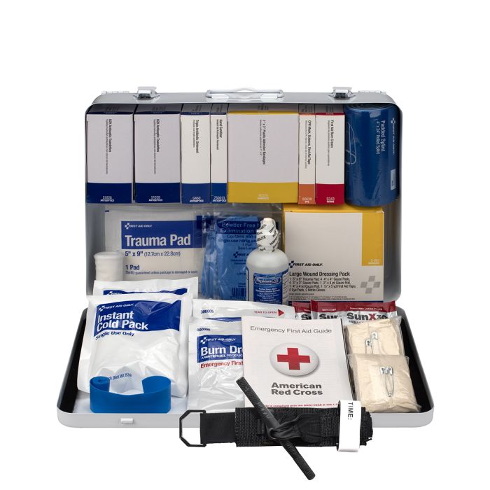 First Aid Only 50 Person ANSI B Contractor Metal First Aid Kit, ANSI 2021 Compliant