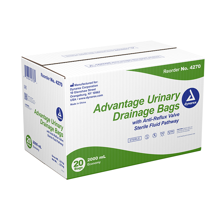 Dynarex Advantage Urinary Drainage Bag, 2000mL (20 Count)