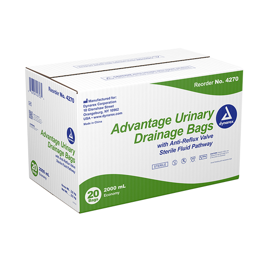 Dynarex Advantage Urinary Drainage Bag, 2000mL (20 Count)