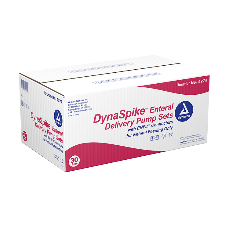 Dynarex DynaSpike Enteral Delivery Pump Set - w/ ENFit connector (30 Count)