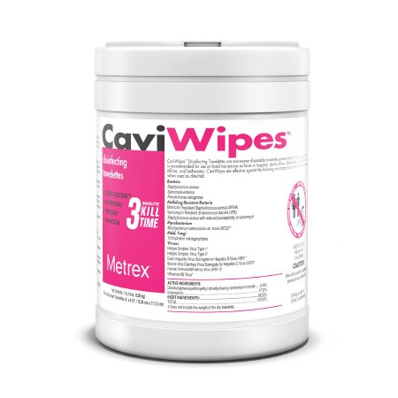 CaviWipes CaviWipes Surface Disinfectant Premoistened Alcohol Based Manual Pull Wipe 160 Count Canister Alcohol Scent NonSterile