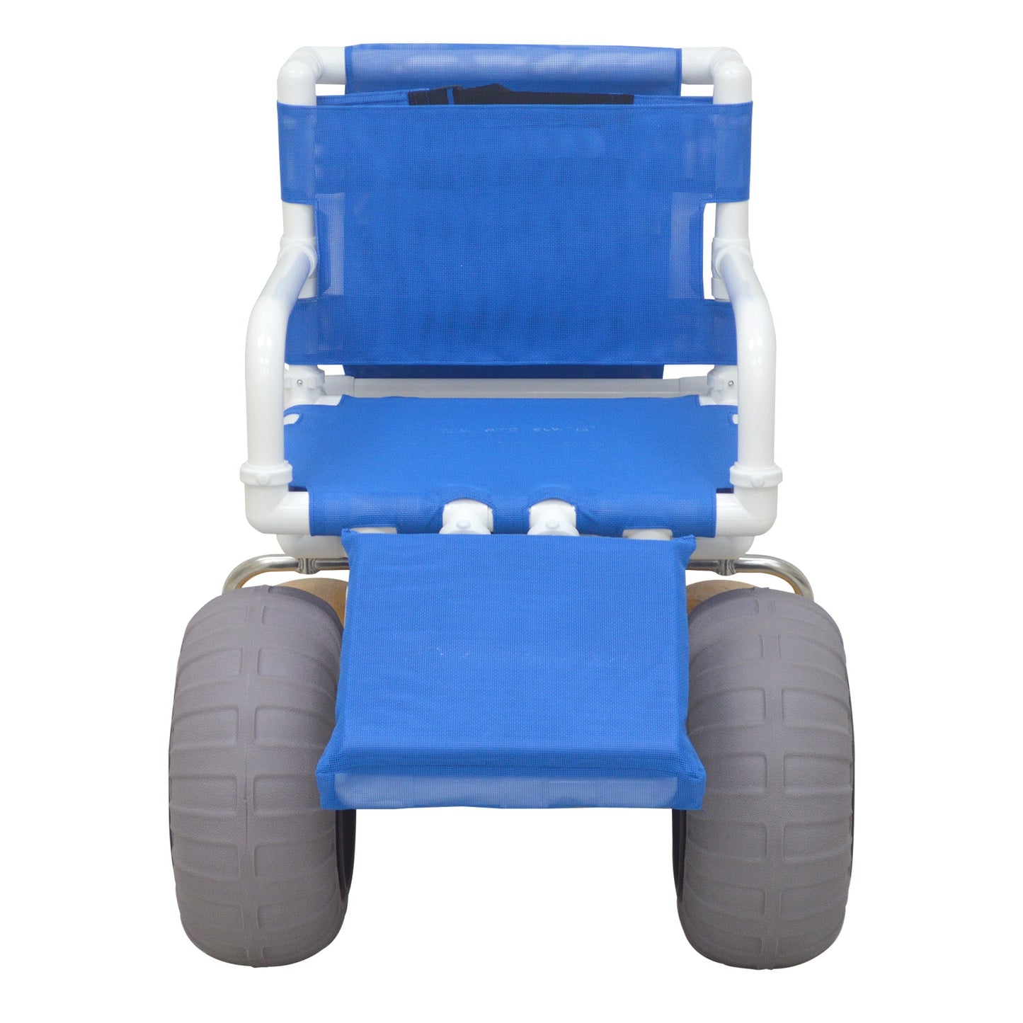 MJM International 722-ATC-ELR-YW-GRW-KD All Terrain Beach Wheelchair Heavy Duty Wheels Non-Corrosive Plastic Bearings, 2 Swivel And 2 Rigid Wheels, Padded Cushion Seat, User-Friendly Elevating Leg Rest