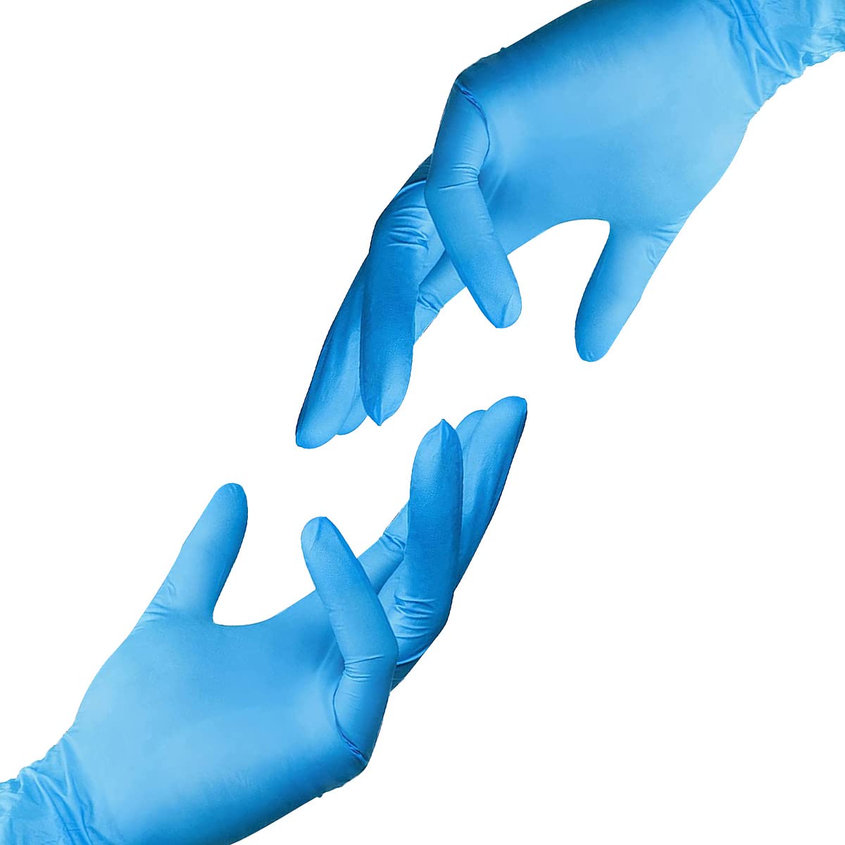 Basic Medical Synmax Nitrile-Vinyl blend Blue Exam Gloves Powder Free, Latex Free 1000 count