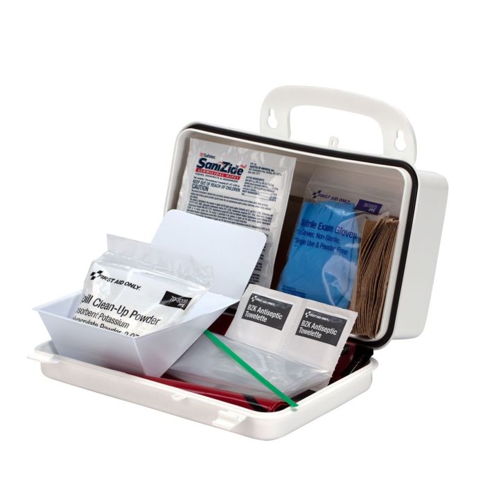 First Aid Only 20 Piece Blood Borne Pathogen Spill Clean-Up Kit In Weatherproof Plastic Case