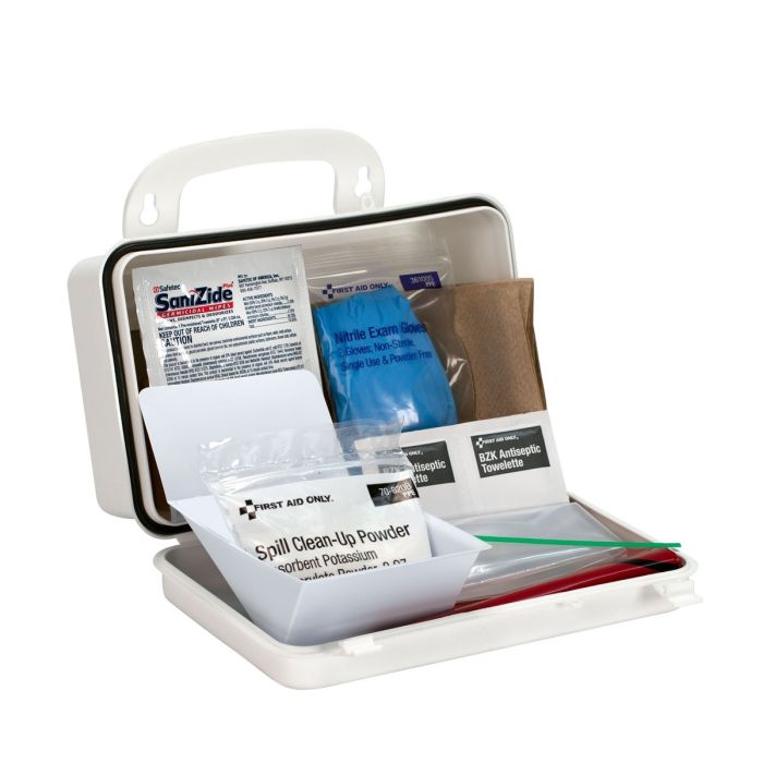 First Aid Only 20 Piece Blood Borne Pathogen Spill Clean-Up Kit In Weatherproof Plastic Case