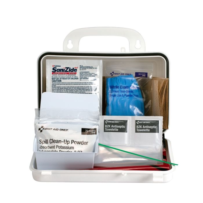 First Aid Only 20 Piece Blood Borne Pathogen Spill Clean-Up Kit In Weatherproof Plastic Case