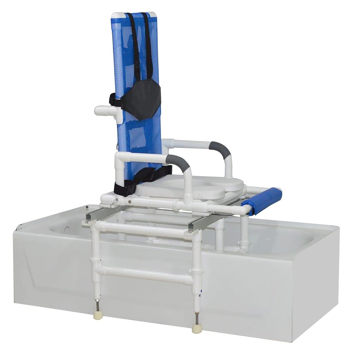 Reclining Shower Transfer Chair with Open-Front Seat: Lateral Transfer Design, Adjustable Recline & Locking Casters
