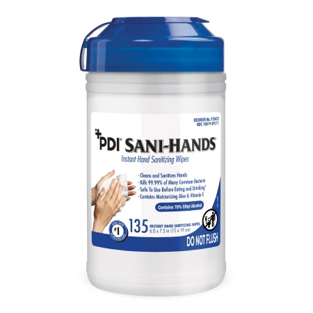 Sani-Hands Hand Sanitizing Wipe Sani-Hands 135 Count Ethyl Alcohol Wipe Canister