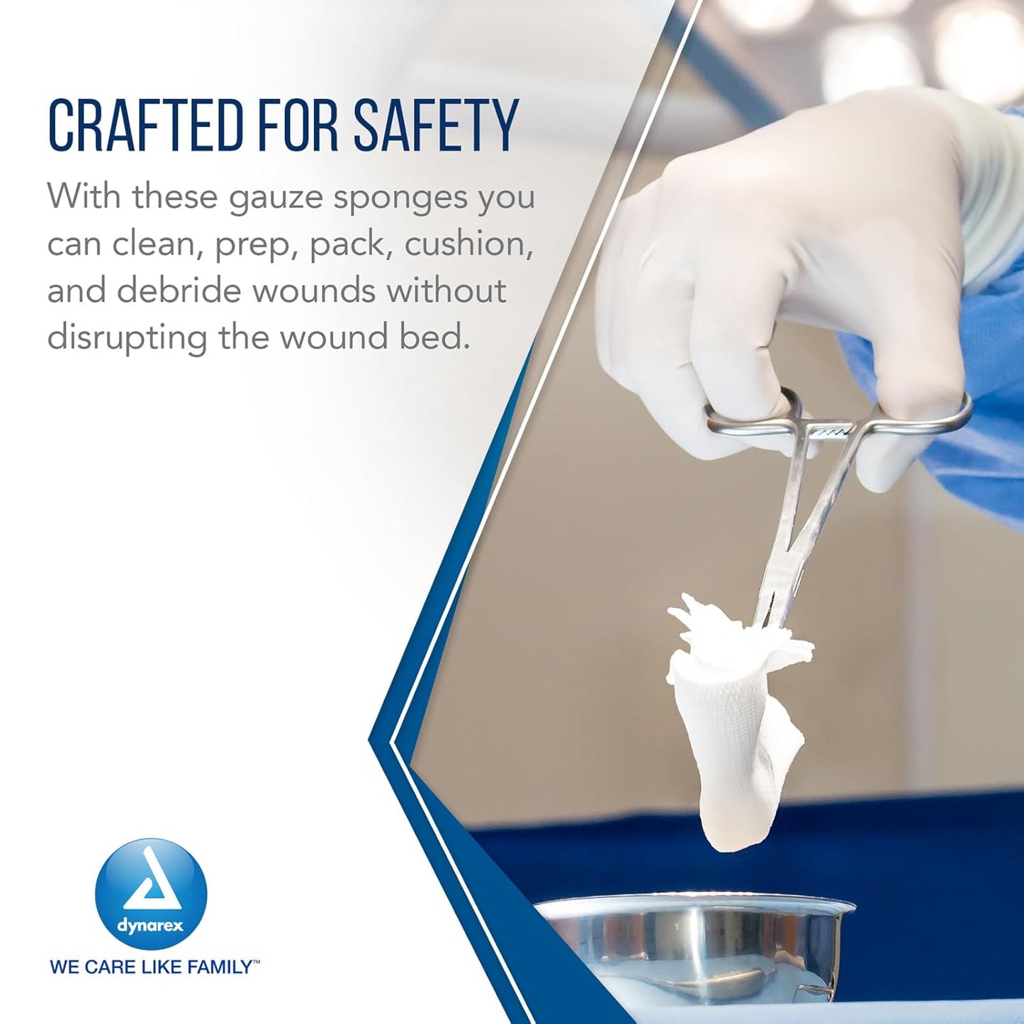 Dynarex Surgical Gauze Sponge - Sterile 10's, 4" x 4" 12 Ply, 10ea/bx, 128bxs/cs (1280 Count)