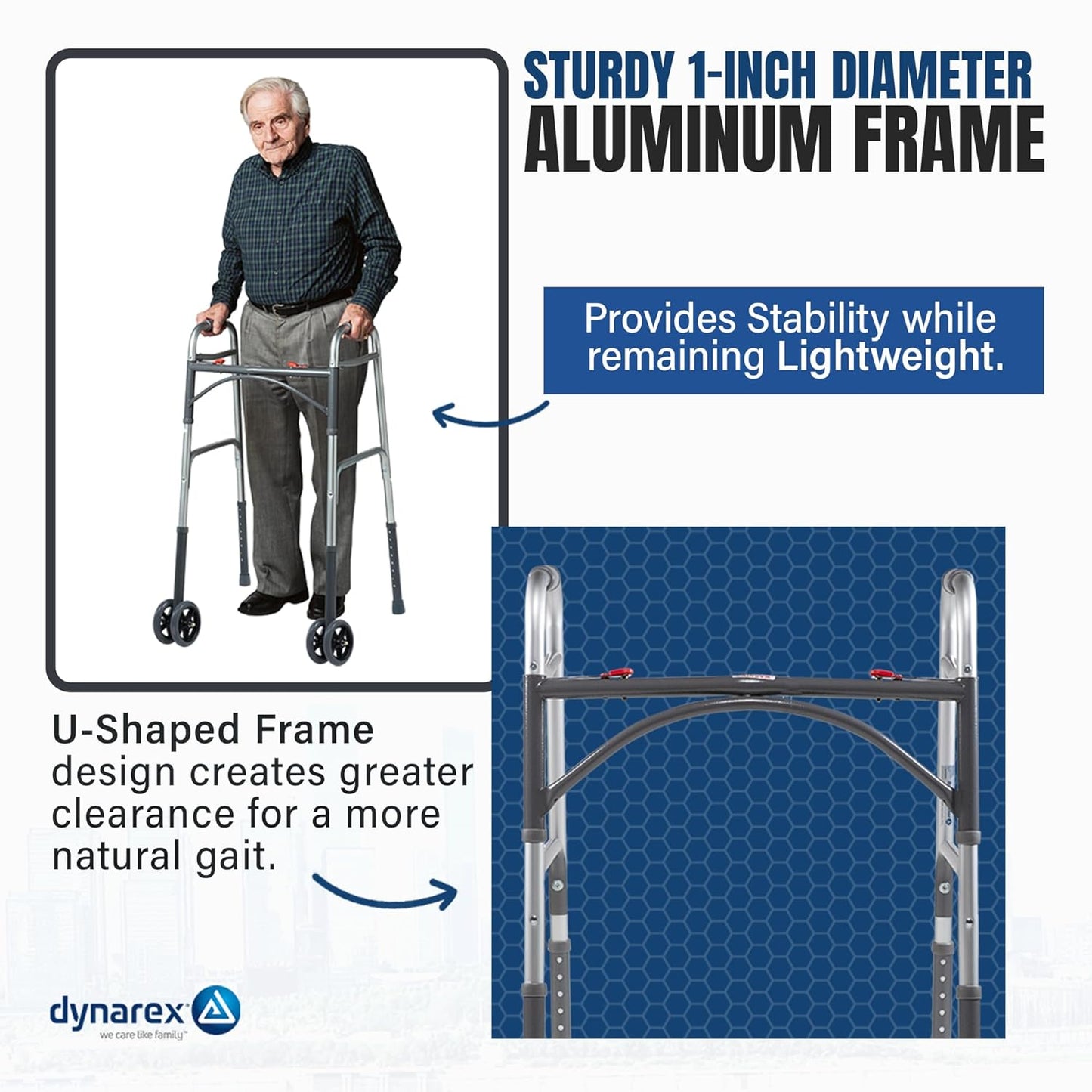 Dynarex Bariatric Walker w/ 5" Wheels